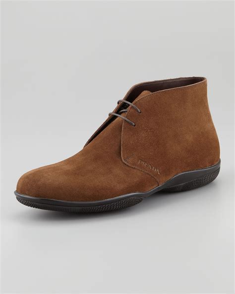 tan prada boots for men|prada suede chukka boots.